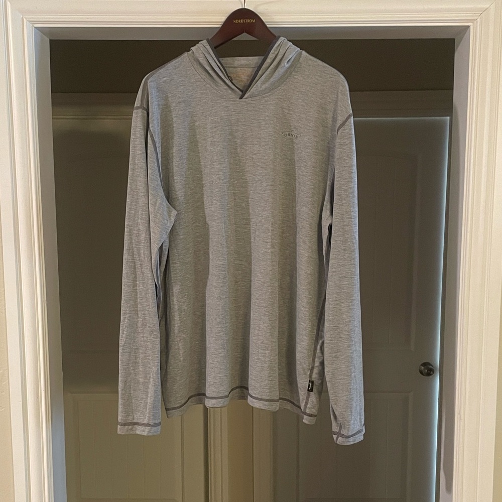 Light Gray Hooded Long Sleeve Shirt